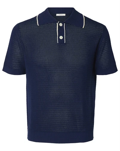 Selected - SLHJesse Polo - Ocean Cavern/ Birch